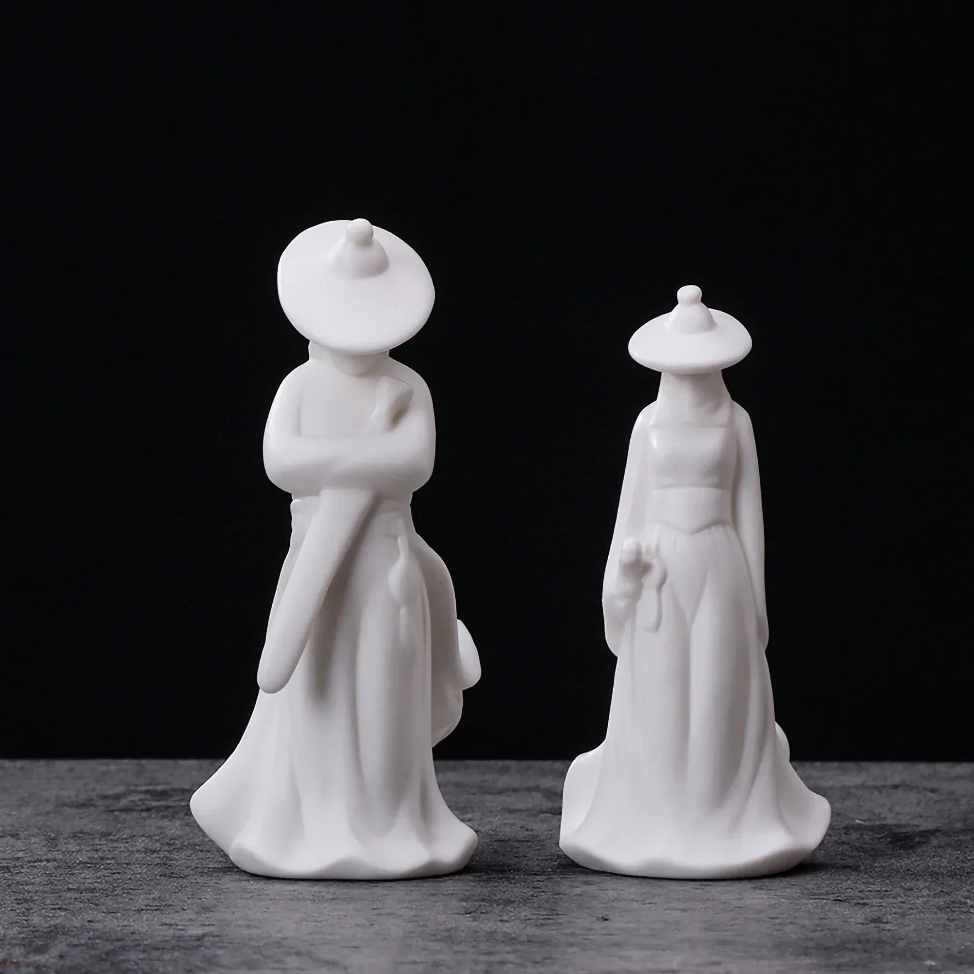 Blanc de Chine Wuxia Figure Ornament Chivalrous Person Figurines Neo-modern Decoration Oriental Culture Souvenir Collection