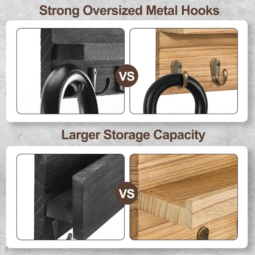 

Настенный органайзер для почты в деревенском стиле: деревянная полка для прихожей с держателем для почты, крючками для ключей и отделением для журналов