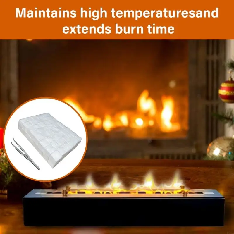 U0DA 96Pcs Small Ceramic Wool Wick for Table Top Pit, Bioethanol Fireplaces