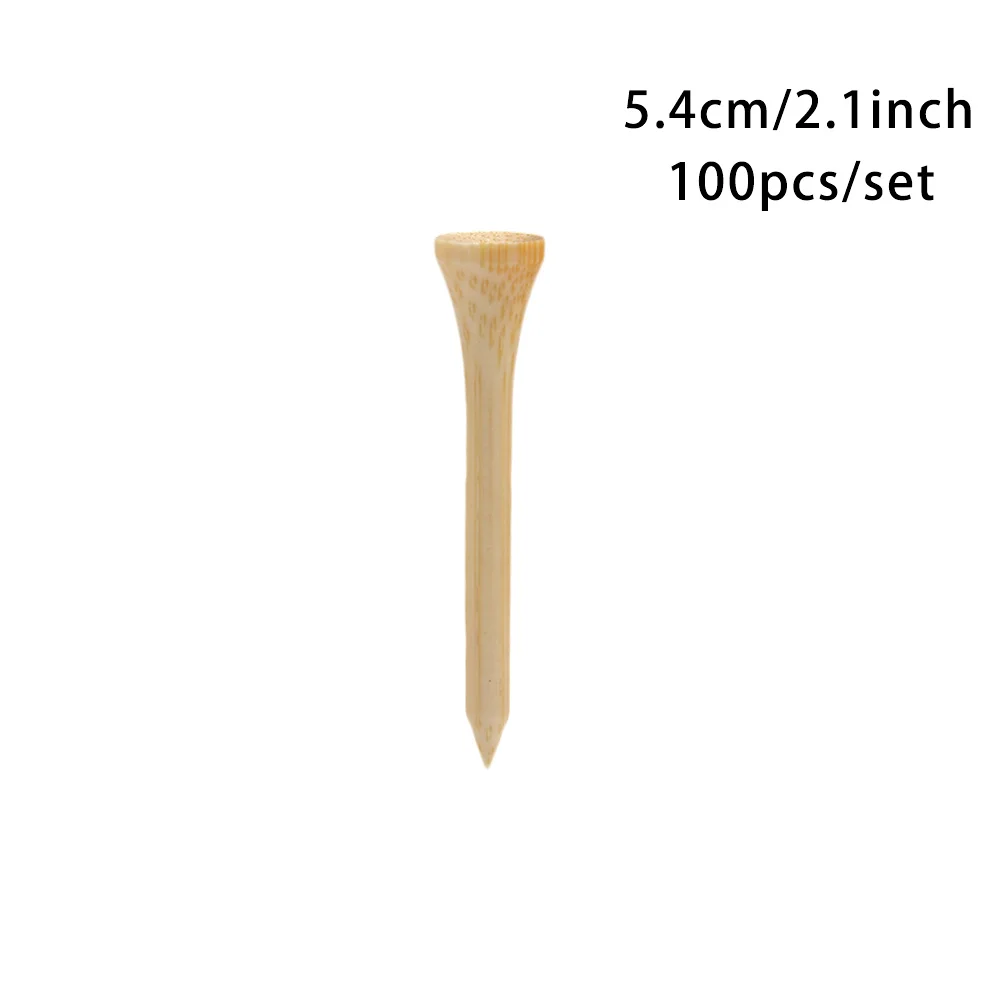 

Less Friction 4 Size 83mm 70mm 100Pcs Golf Training Bamboo Tee Golf Accessories Golf Tees