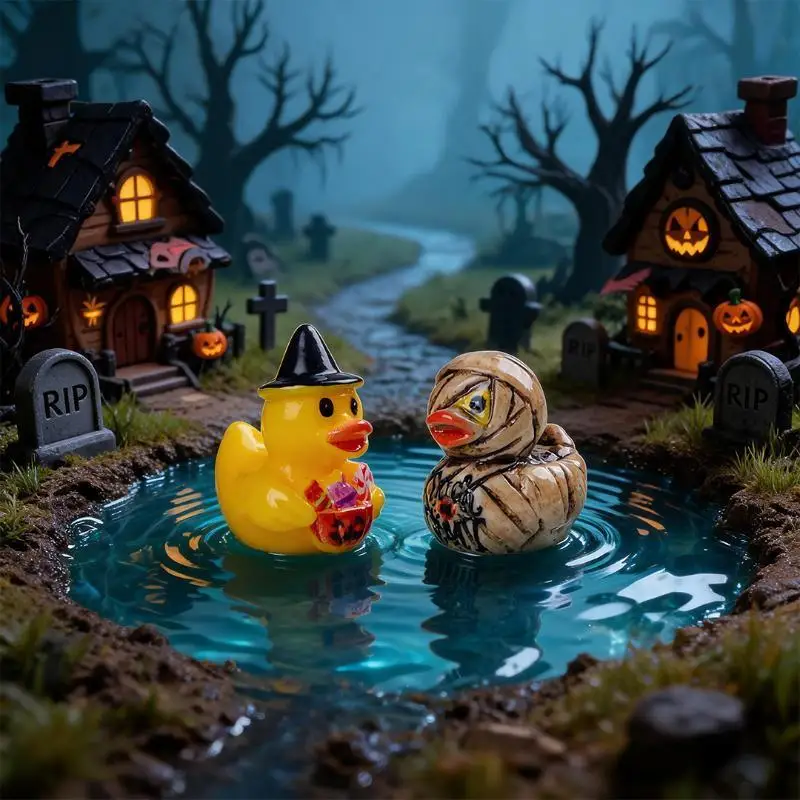 Halloween Mini-Geister-Enten-Harz-Charms, vielseitige, bezaubernde Ornamente für Heim-Party-Dekoration, DIY-Kunstprojekte und Geschenke – Detail 8