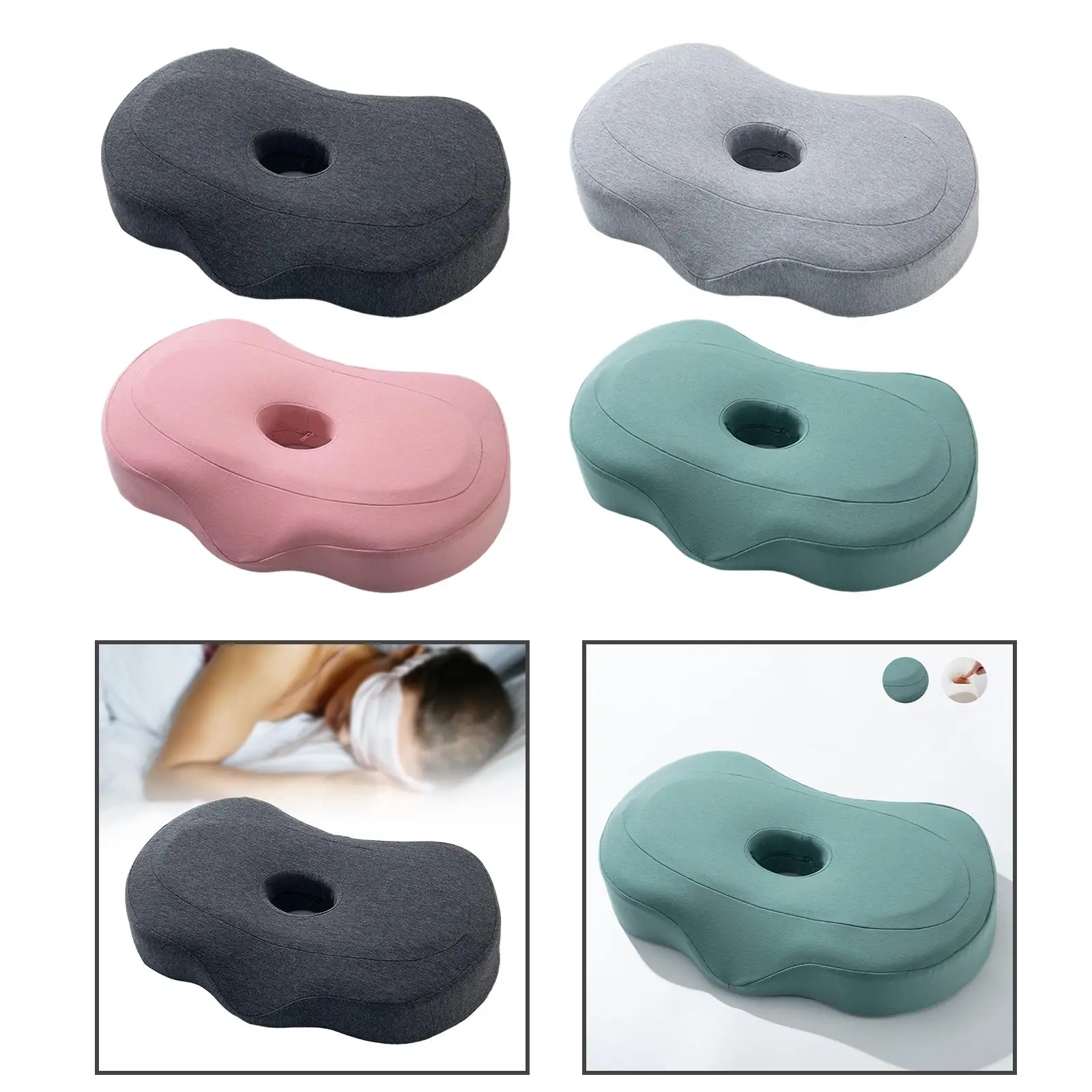 Ear Piercing Pillow Invisible Zipper Neck Head Support Sleeping Pillow for Side Sleepers wearing Headphones Earrings Gifts