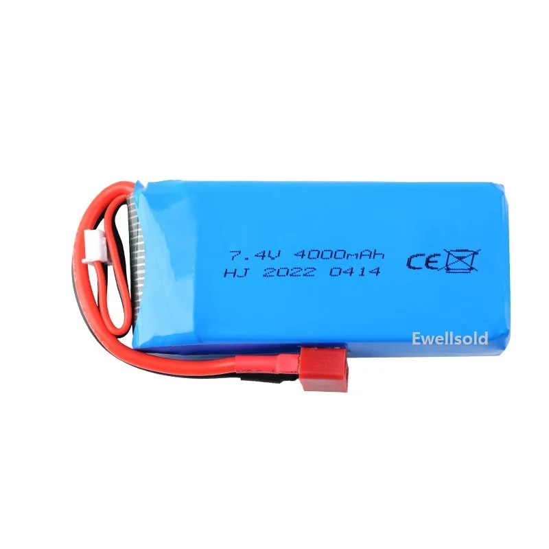 2S 7.4V 4000mAh LiPo Battery/USB charger for Wltoys 144001/144002/144010/104009/124019 1/14 1/12 RC Car Battery Upgrades Parts