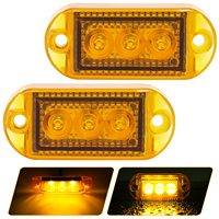 2x Orange LED Fender Front Side Cab Marker Lights Pick Up Truck Light Waterproof Trailer Turn Indicator Lights RV 12V 24 volt