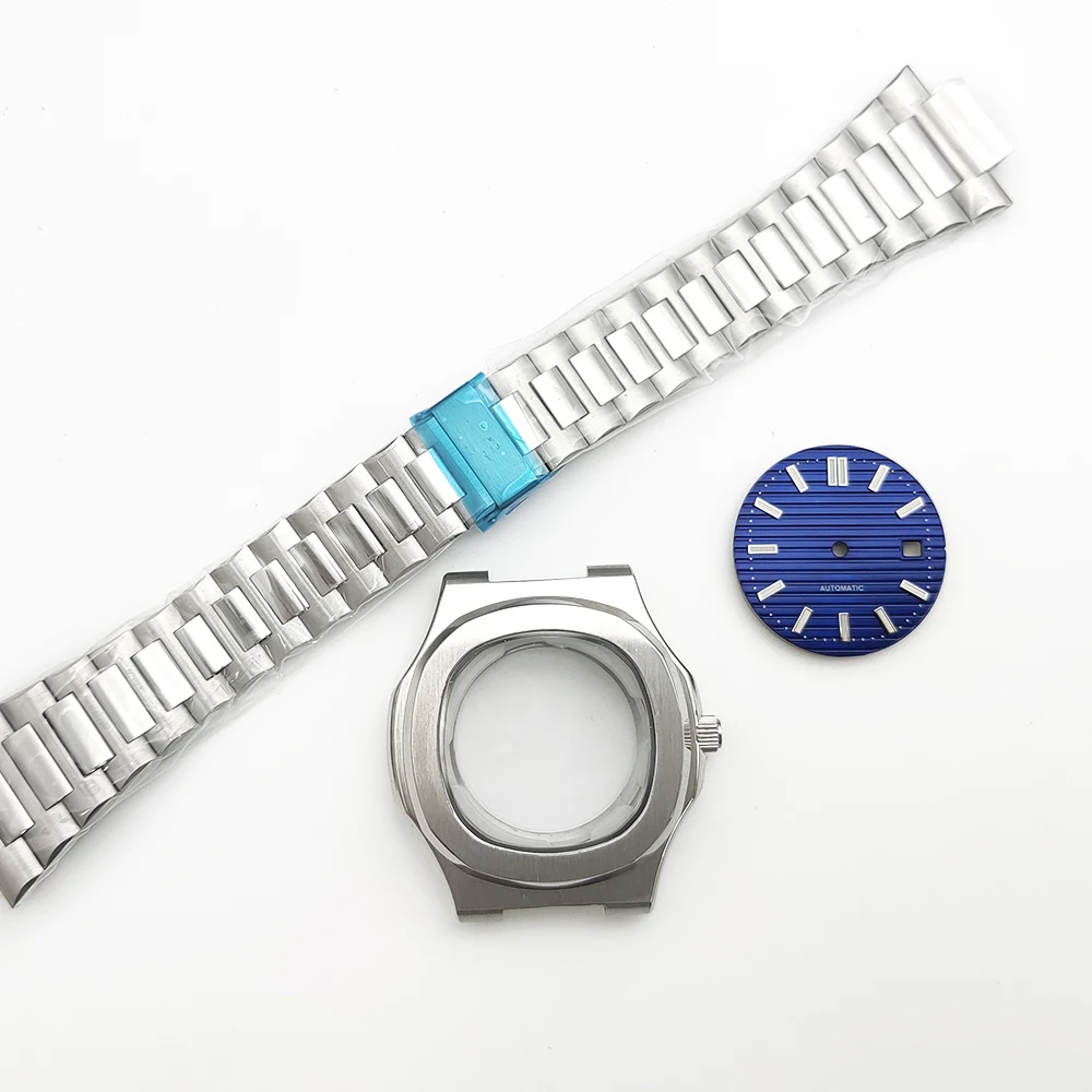 

High quality 40mm 8215 Square Watch Case Accessories for Nautilus Style Watches Case,Sapphire glass,C3 Luminous dail