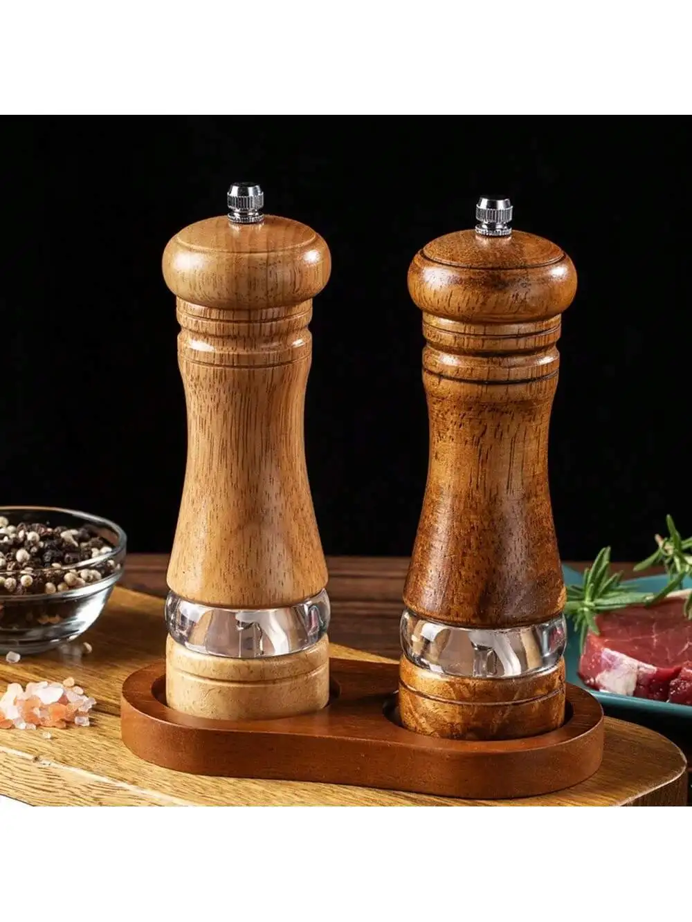 1pc 5inch Wooden Pepper Grinder, Modern Multipurpose Peppercorn Grinder For Kitchen,Kitchen,Summer Beach Party,Food,Camping,Orga