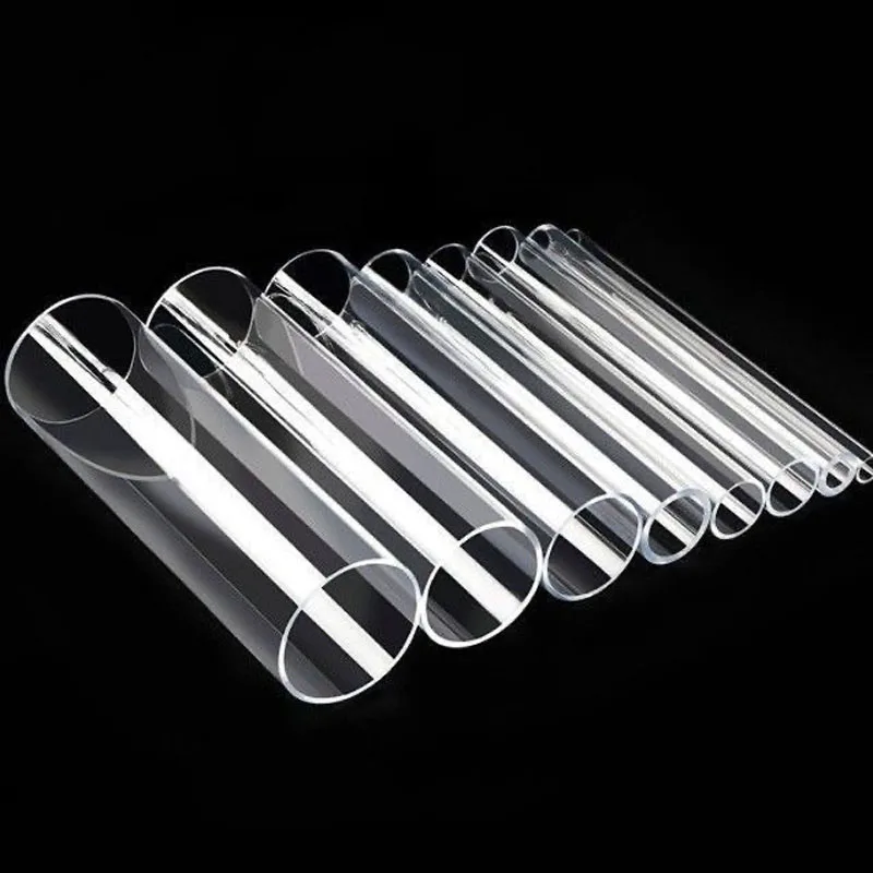 1-4 Buah Tabung Akrilik Transparan Tinggi Panjang 500Mm OD 5Mm 6Mm 8Mm 10Mm 12Mm 15Mm 16Mm 18Mm-50Mm Pipa Bulat Plexiglass PMMA