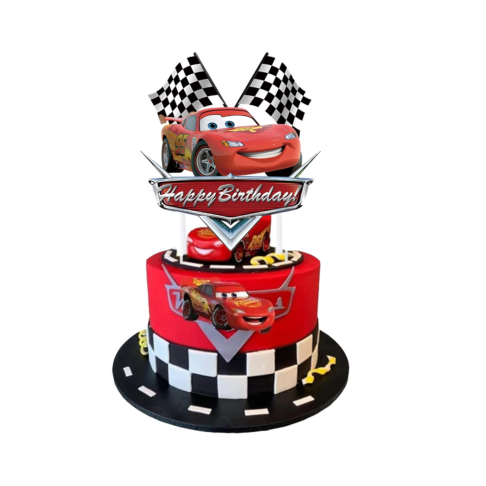 McQueen Cake Toppers Lightning McQueen Birthday Cake Decorations Boys CupCake Topppers For Kids Baby Shower Supplies Gifts
