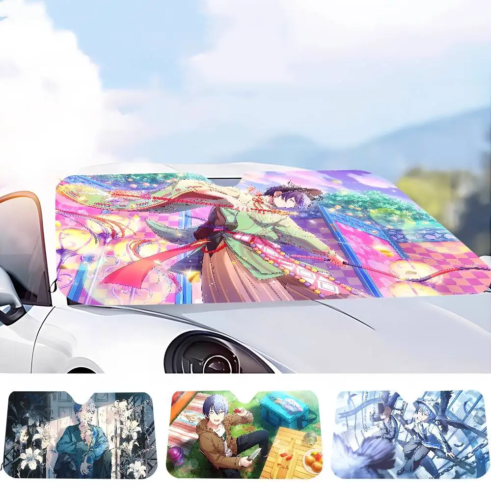 

A-Aoyagi T-toyas Windshield Sunshade Anime Cute Car Front Windshield 70x130cm Sun Visor Heat Reflector