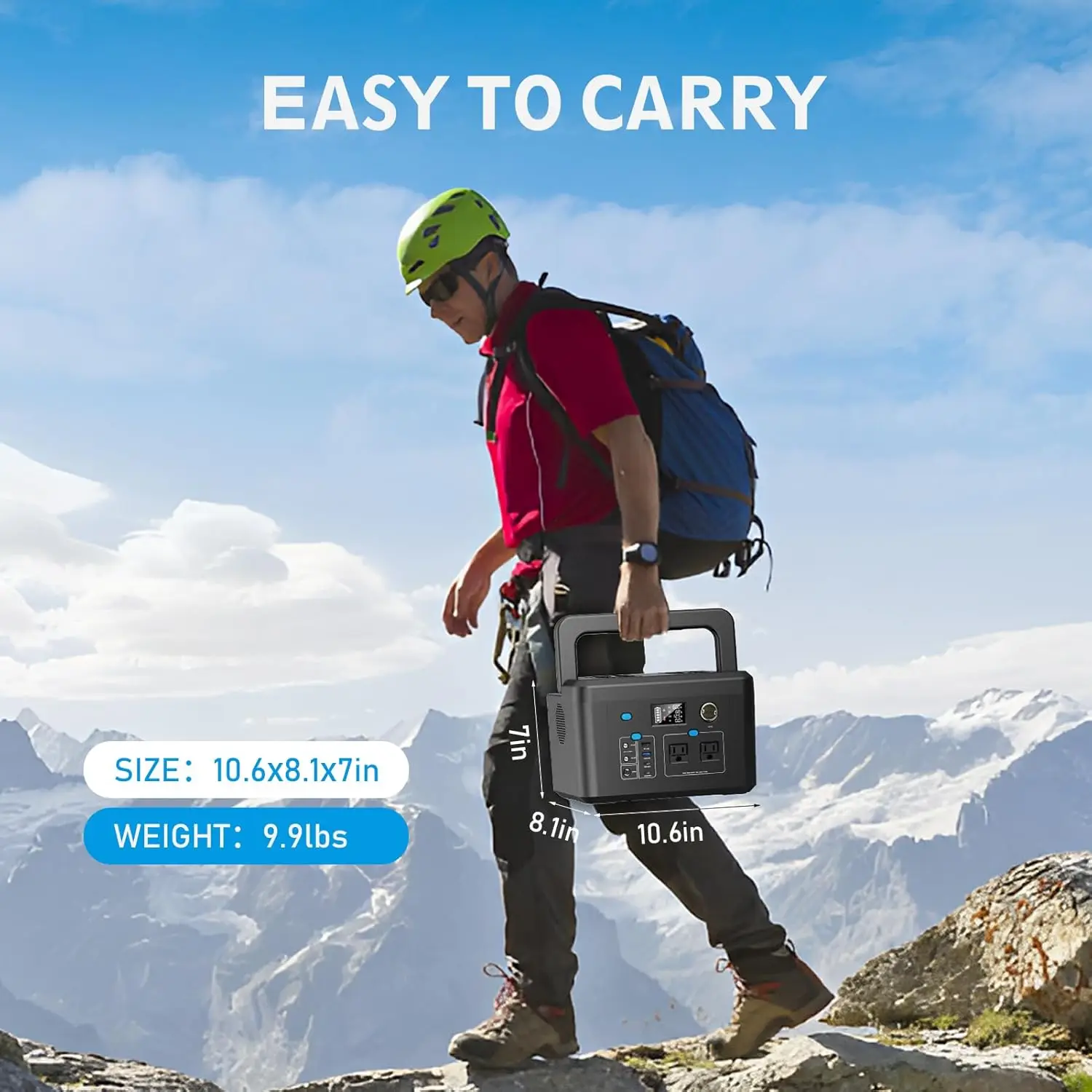 600W Portable Power Station with 296Wh Battery, AC Outlets, USB-C PD100W & Wireless Chargers for Camping/RVs/Home