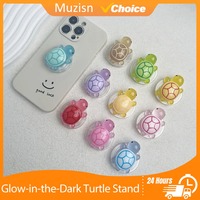 1PC Mini Resin Turtle Design Expandable Foldable Stand Non-Slip ABS Grip Glow-in-the-Dark Turtle Phone Holder for Mobile Devices