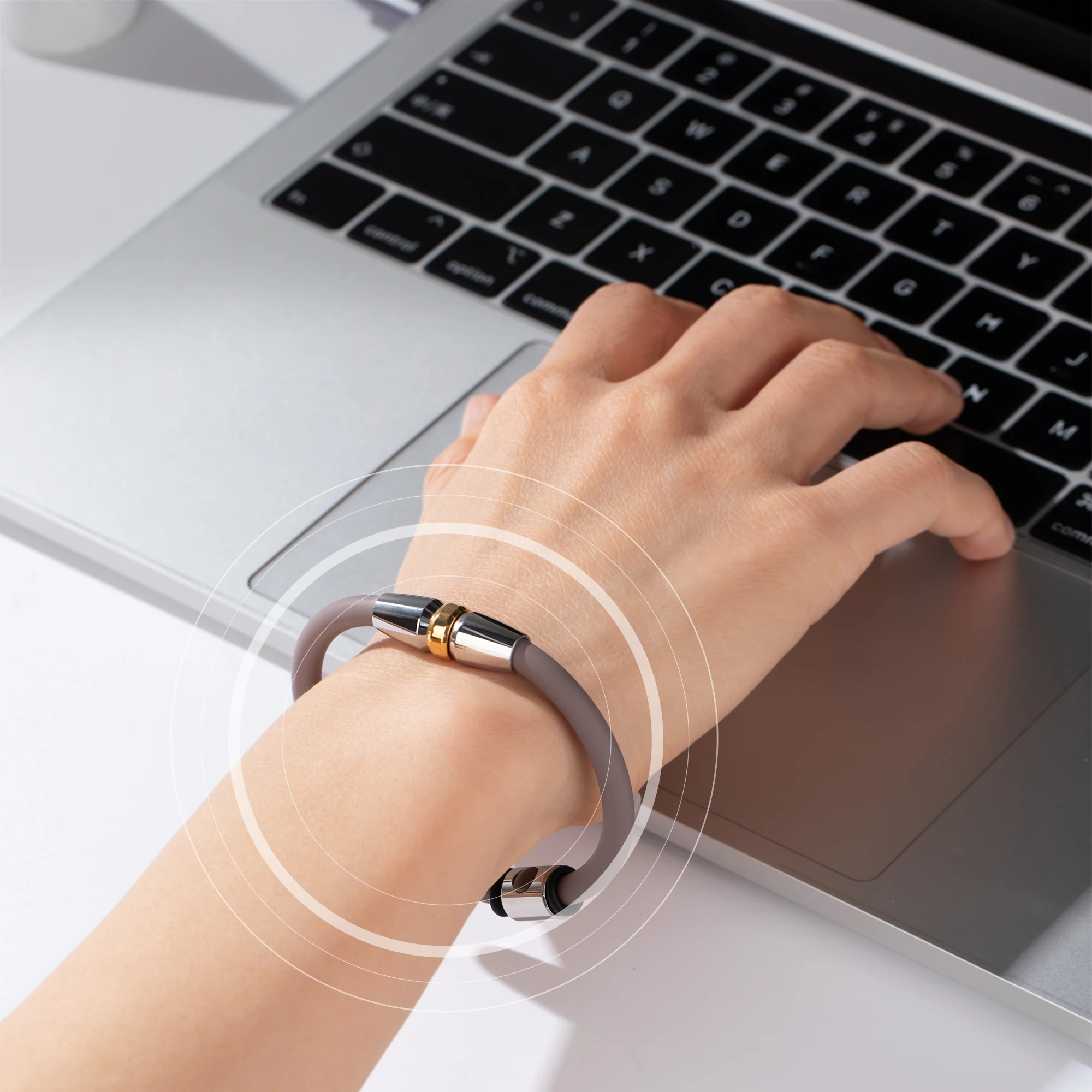 Pulsera de silicona de iones negativos antiestática, suministro directo de fábrica, accesorios a presión de energía de iones negativos, pulsera personalizada