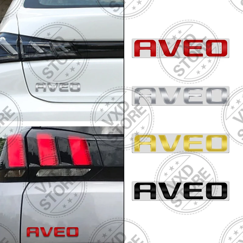 Para Chevrolet Aveo letras de coche 3D letras de Metal Logo insignia calcomanías pegatina coche Auto maletero trasero alfabeto emblema pegatinas de estilo