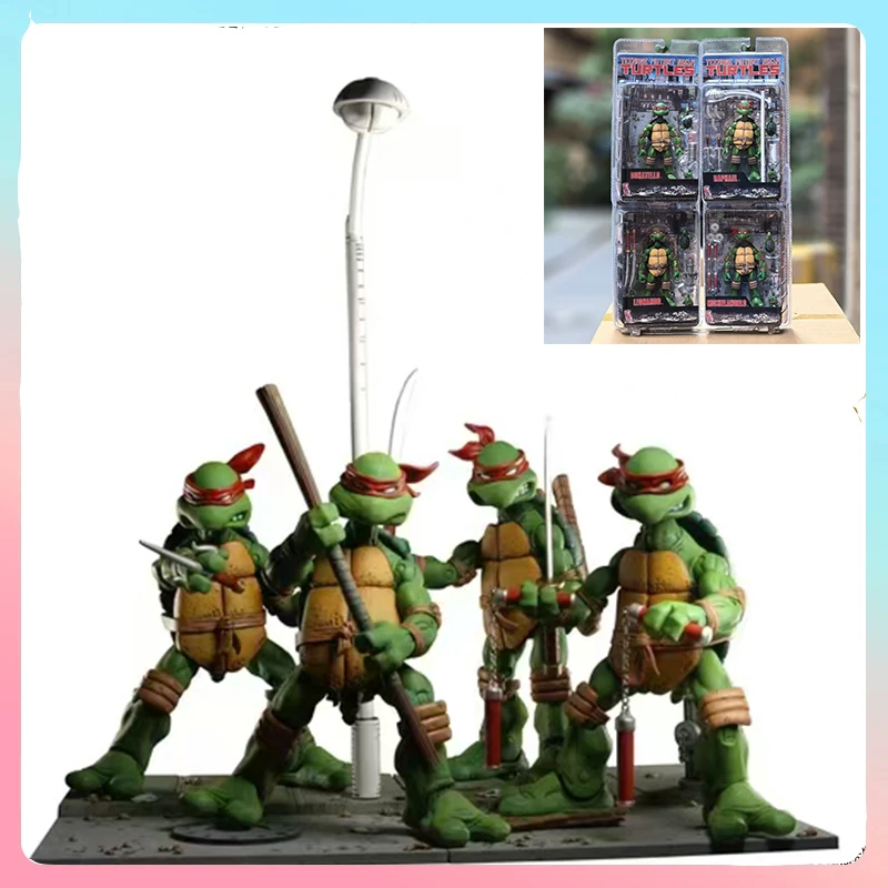 NECA Teenage Mutant Ninja Turtles 2008 Anime Figure TMNT Leo Raphael Action Figures 14cm 2025 New Children Toys Birthday Gift