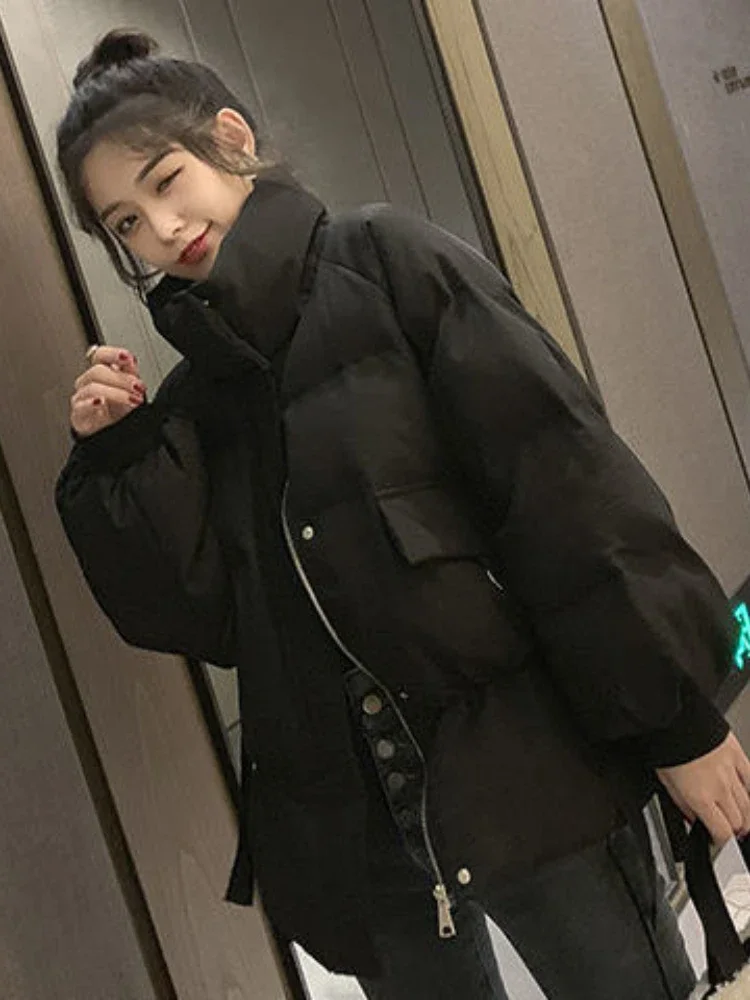 Winter Cotton Puffer Jacket for WomenKorean Fashion Short Warm Bread Jacket Students Outsidewear