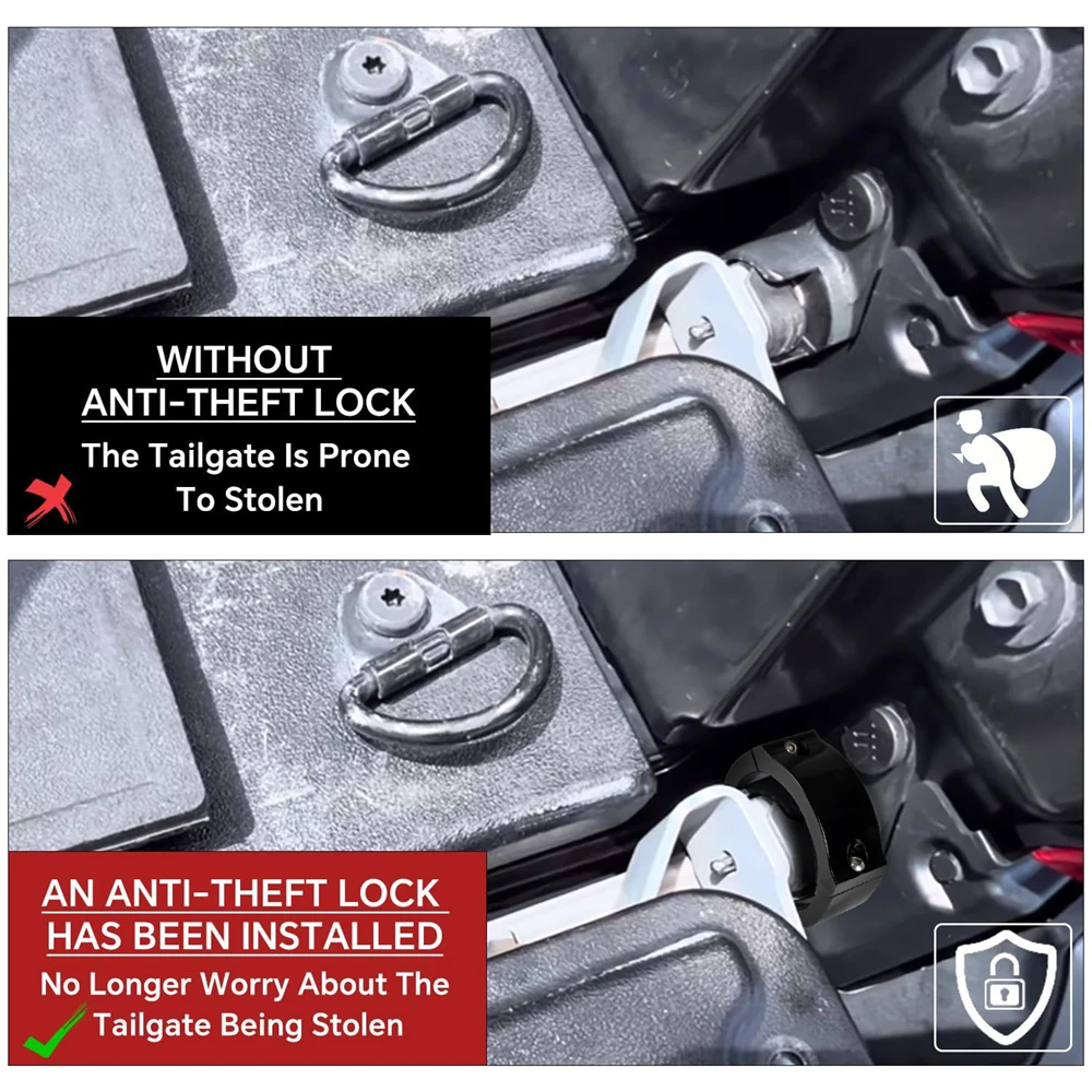 Aluminum Tailgate Anti-Theft Lock Device For Toyota Tacoma Truck Bed 2016 - 2023