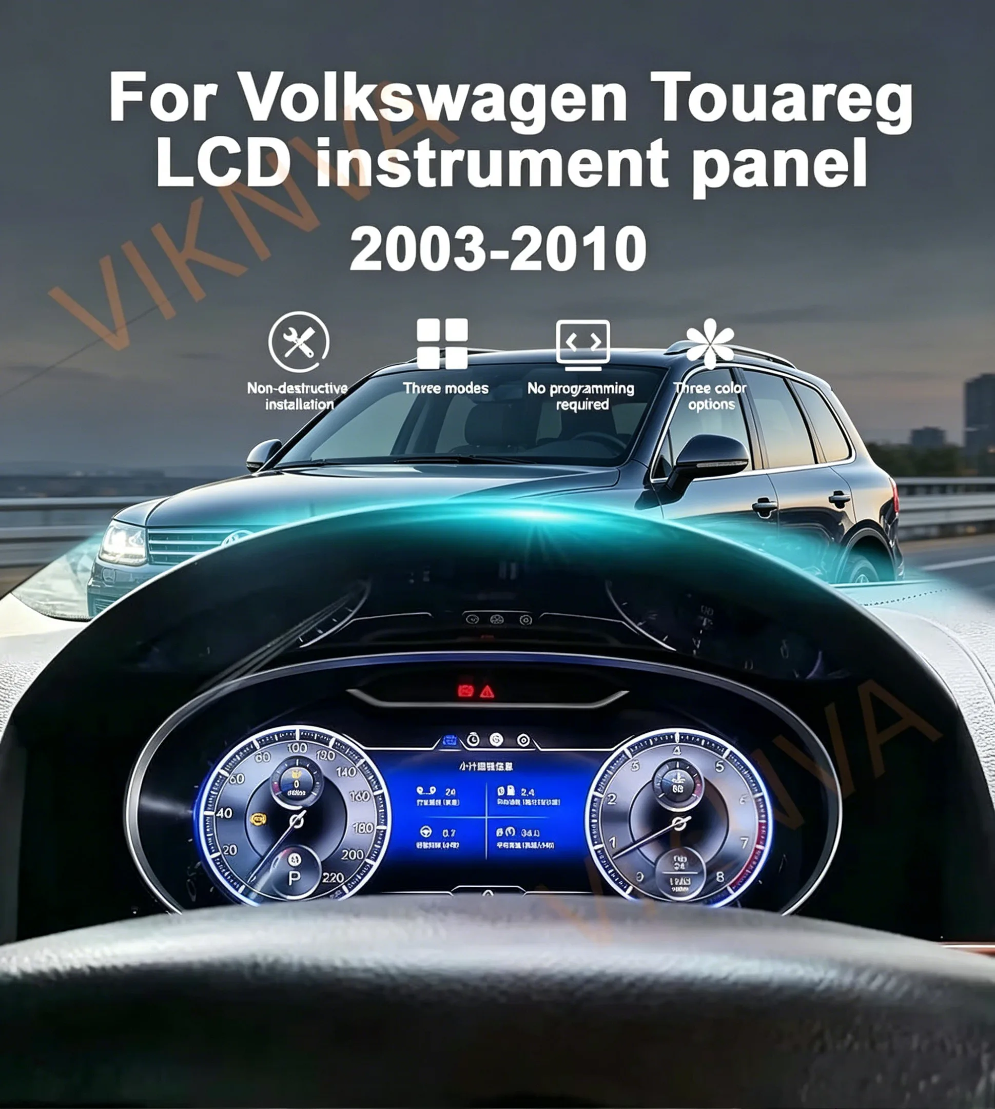 

Auto Lcd Dashboard Panel for For Volkswagen Touareg 2003-2010 Year Instrument Display Snelheidsmeter Speedometer Cluster Cockpit