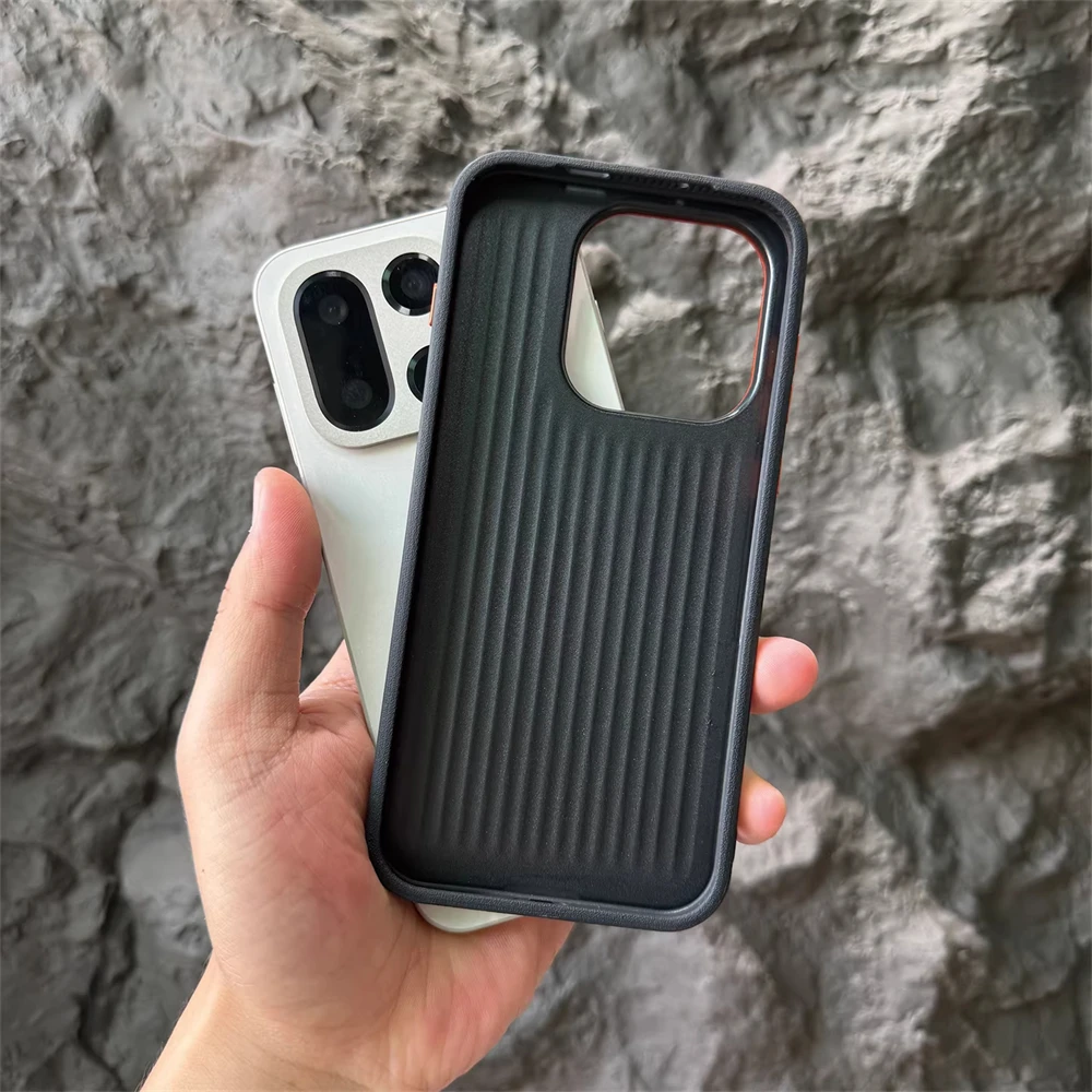 Luksusowe, biznesowe, skórzane, matowe, odporne na wstrząsy etui z bumperem do OnePlus 15 13 1+ 15R 13R, metalowa osłona ochronna na obiektyw, tylna obudowa. — zdjęcie produktu 4