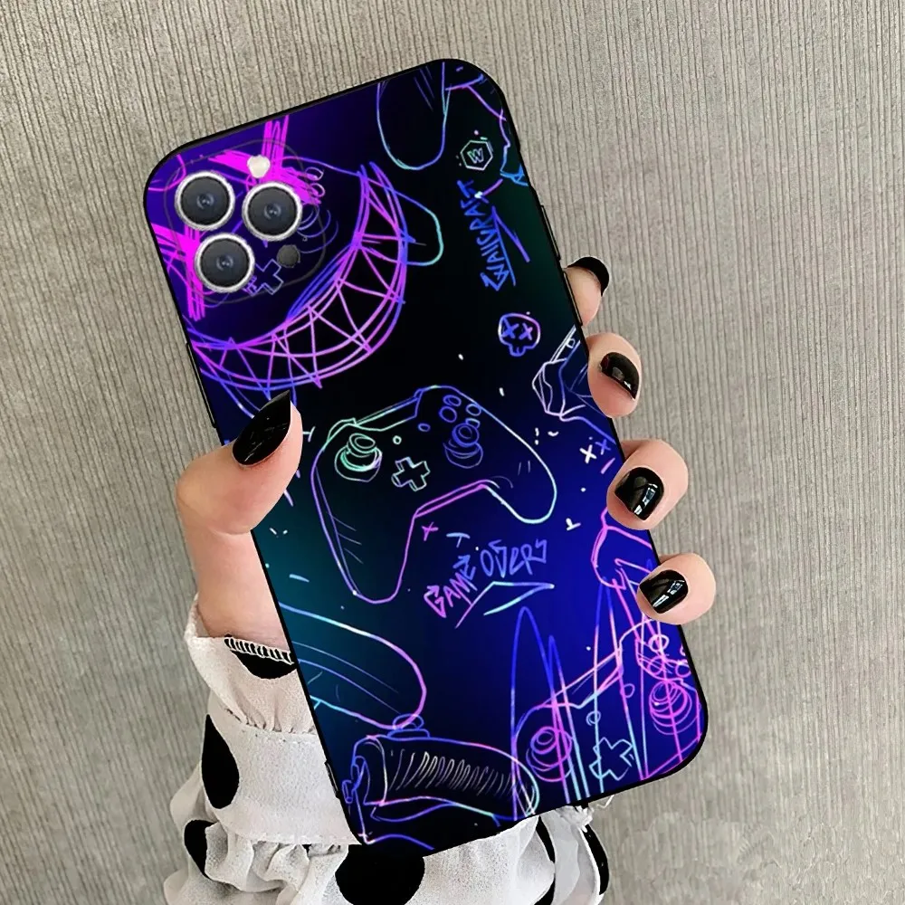 P-PlayStation game  Phone Case For iPhone 16,15,14,13,12,11,Plus,Pro Max,XS,X,XR,SE,Mini,8,7 Soft Silicone Black Cover