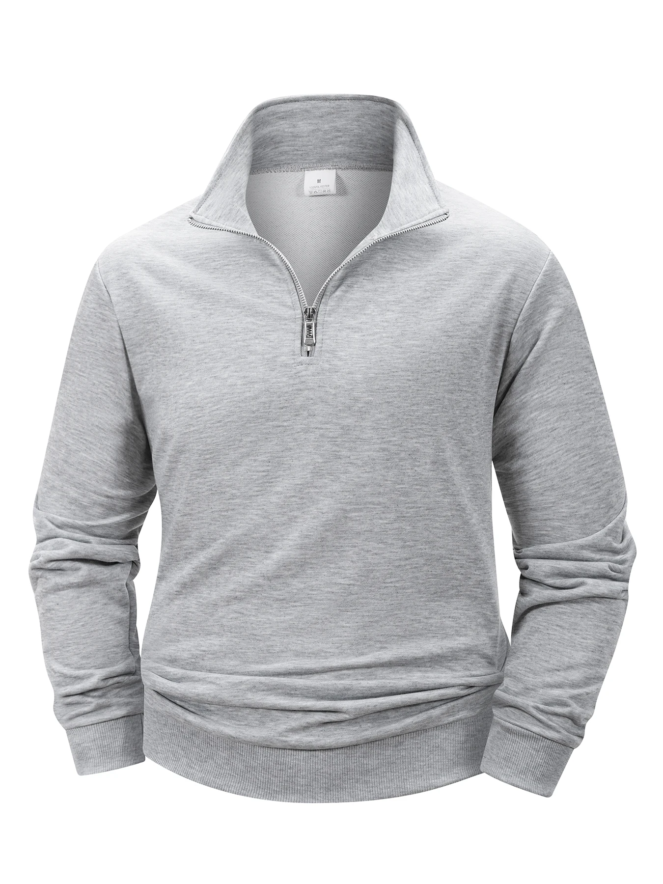 Autumn Men's Zipper Pullover Long Sleeve Sweater Men Warm Slim Casual Turtleneck Mock Neck Pullover Sweatshirts Tops