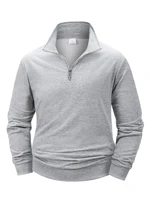 Autumn Men's Zipper Pullover Long Sleeve Sweater Men Warm Slim Casual Turtleneck Mock Neck Pullover Sweatshirts Tops 6