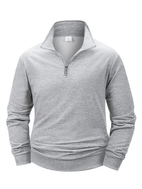 Autumn Men's Zipper Pullover Long Sleeve Sweater Men Warm Slim Casual Turtleneck Mock Neck Pullover Sweatshirts Tops 6