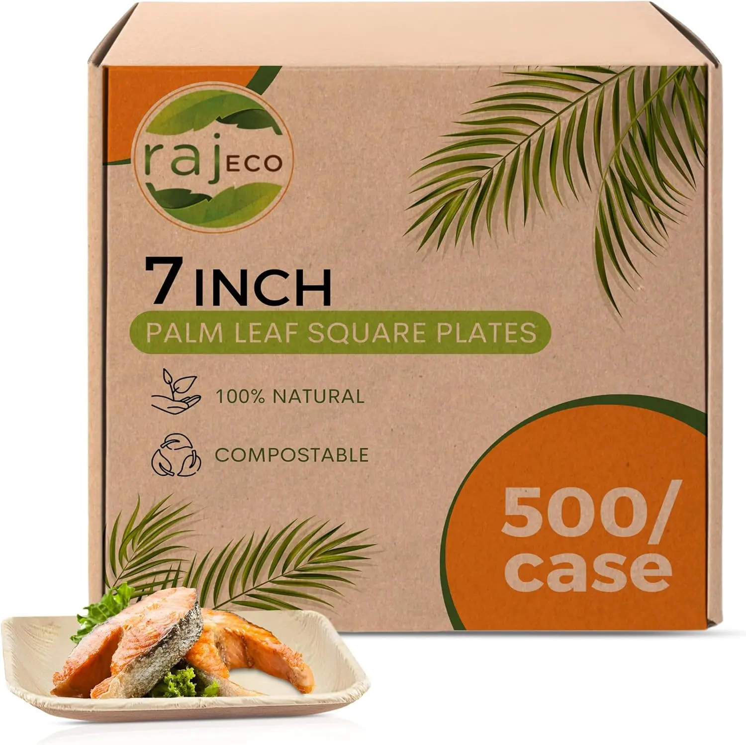 Raj Palm Leaf Plates [50-Pack] 7