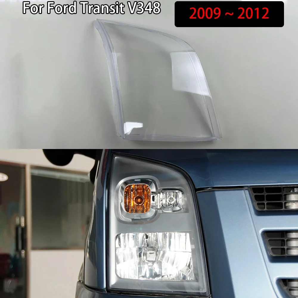 

For Ford Transit V348 2009 2010 2011 2012 Headlight Cover Transparent Lampshade Lamp Shade Plexiglass Replace Original Lens
