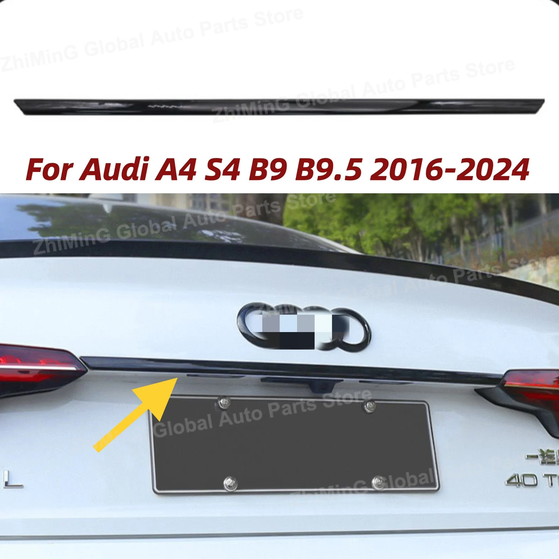 Für Audi A4 S4 B9 B9,5 Audi B9 Facelift 2016-2024 Limousine/Sportback Auto Hinten Stamm boot Trim Streifen Stamm Geändert Spoiler Body Kit