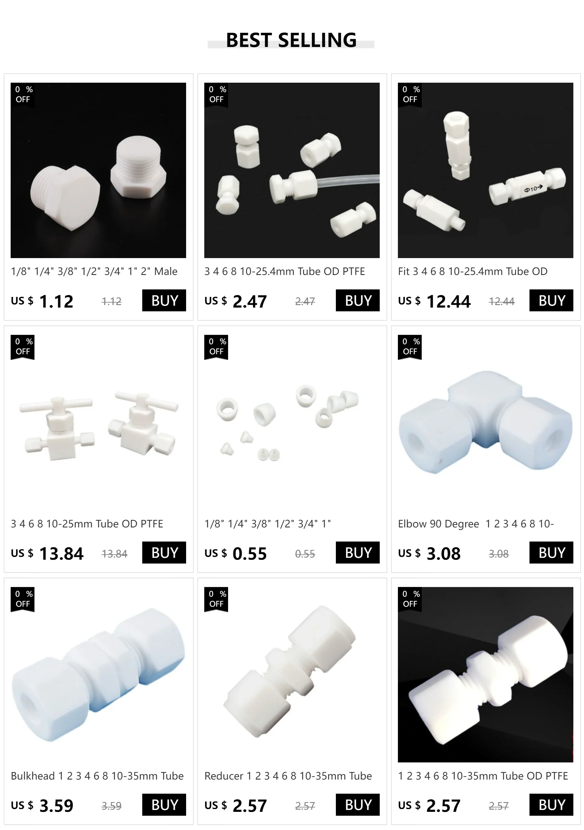 Rosca masculina PTFE Virola Hex Head Cap Plug, conector de encaixe de tubulação, anti-corrosão, conector de encaixe, 1/8 ", 1/4", 3/8 ", 1/2", 3/4 ", 1", 2"