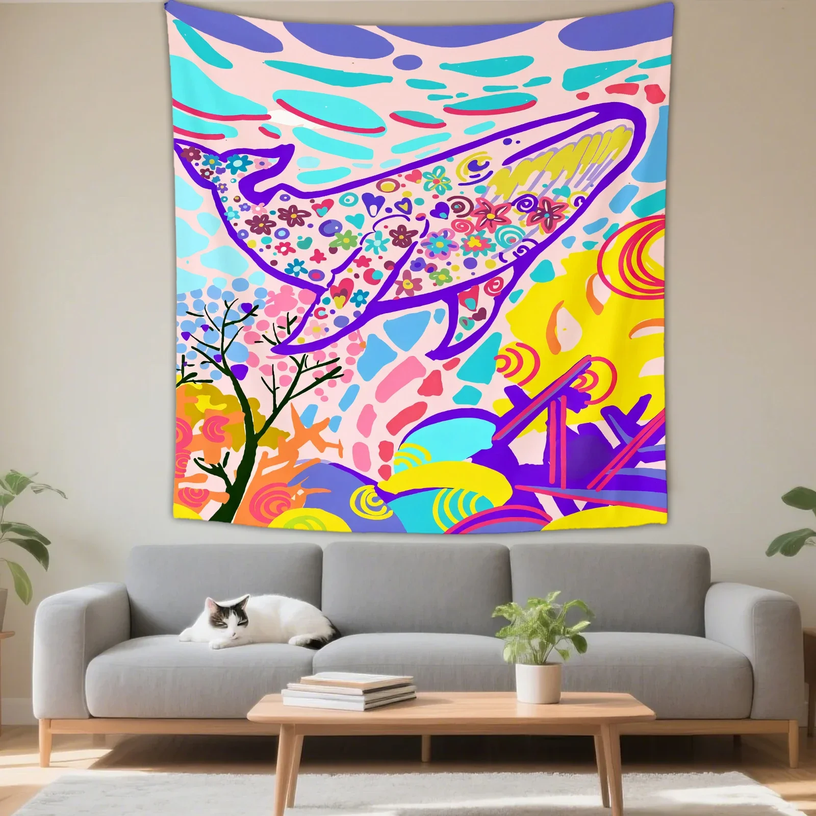 VIKAMA Cosmic Kiss & Elephant Tapestry, 6 Assorted Designs, Wall Hanging Art for Bedroom Living Room
