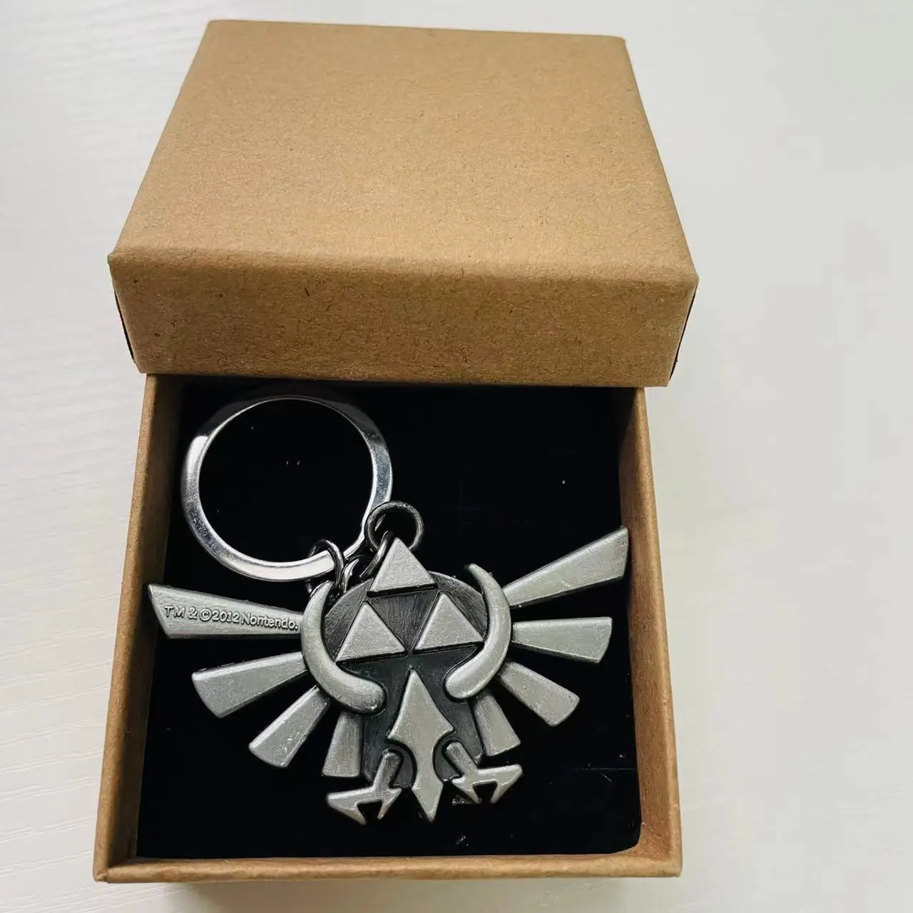 Anime Triangle Pendant Keychain Vintage Keyring Paper Gift Box 2PCS Set Halloween Cosplay Accessory Holiday Birthday Gift