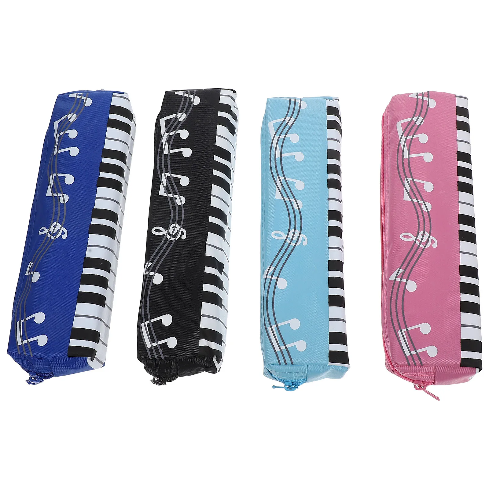 

4Pcs Piano Pattern Pencil Case for Students Music Note Pen Pouch Zipper Storage Bag Portable Stationery Organizer