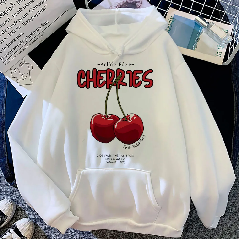 Cherry hoodie comfortable pattern funny patterned girl sweatshirts tracksuits modern style soft fabric