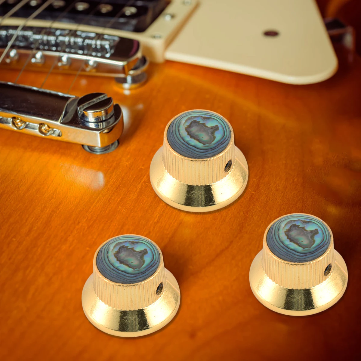 

3 Pcs Guitar Tone Knobs Volume Control USB Electric Cap Golden Bass Accessories