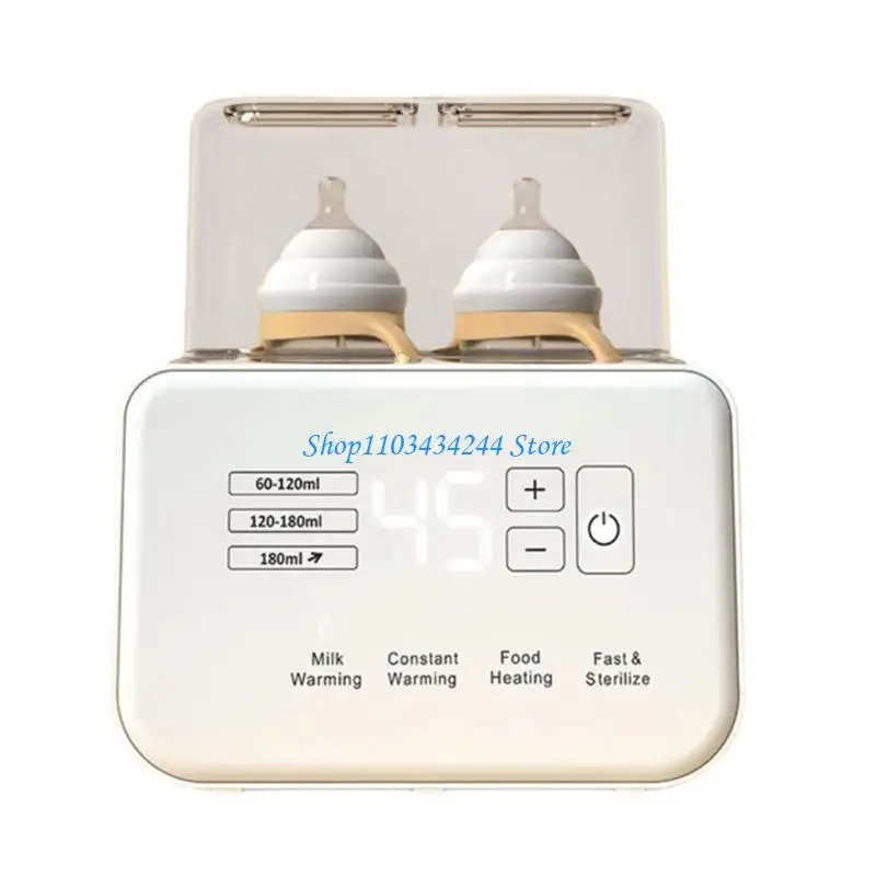 Digitale display-babyflessenwarmer Snelle sterilisator Dubbele flessen en venster voor nauwkeurige temperatuurregeling