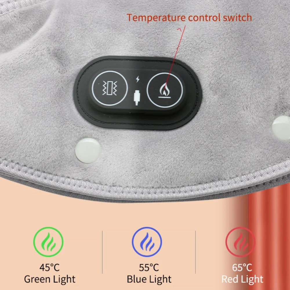 Electric Heating Shoulder Neck Pad Cervical Wrap Three Gear Thermal Compress Massager Vibration Shawl Warm Back Tool Relax Brace