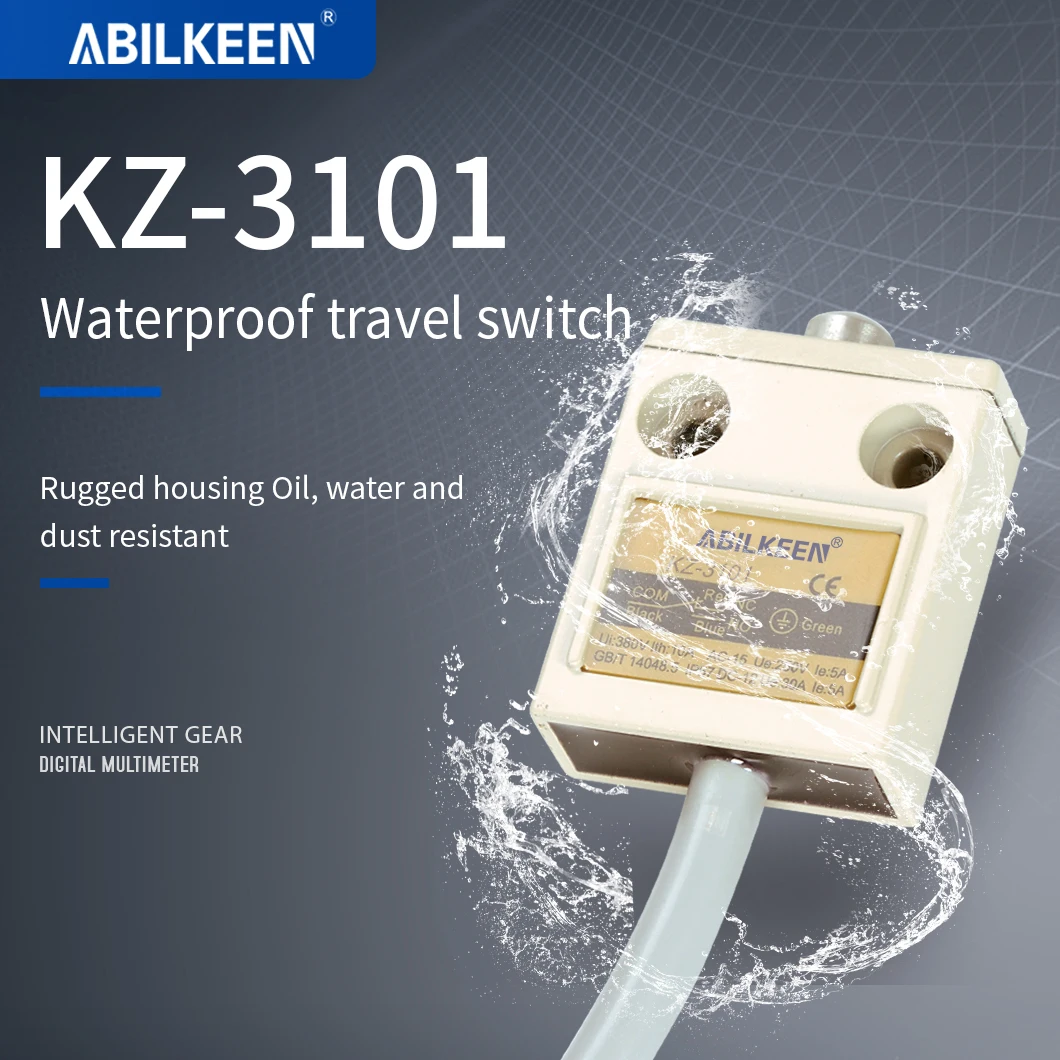 New Arrival IP67 Waterproof Type KZ-3101 Push Plunger Type Micro Limit Switch with Wire Cable 10A 250V Travel Limiting Switch