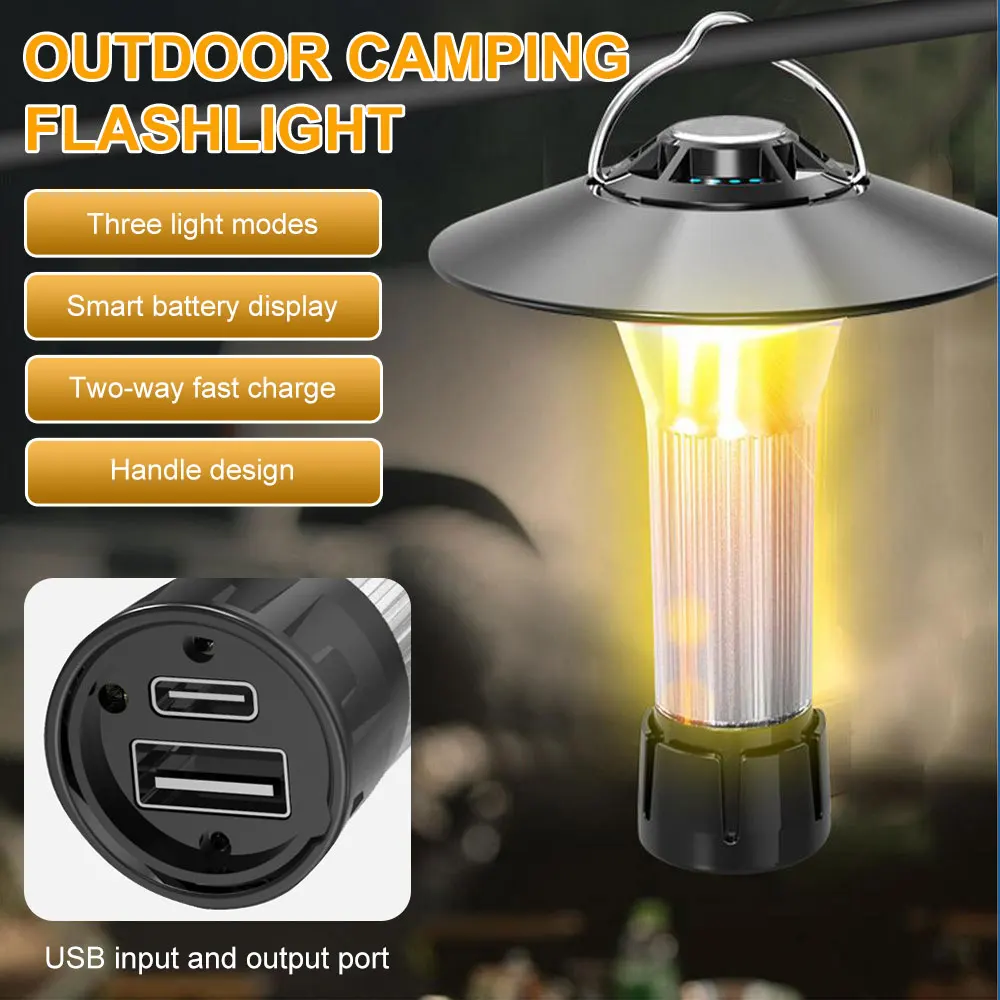 2200mAh Camping Lantern with Magnetic Base Similar To Blackdog Goal Zero Lantern 5 Lighting Modes Led Flashlights Emergency Lamp