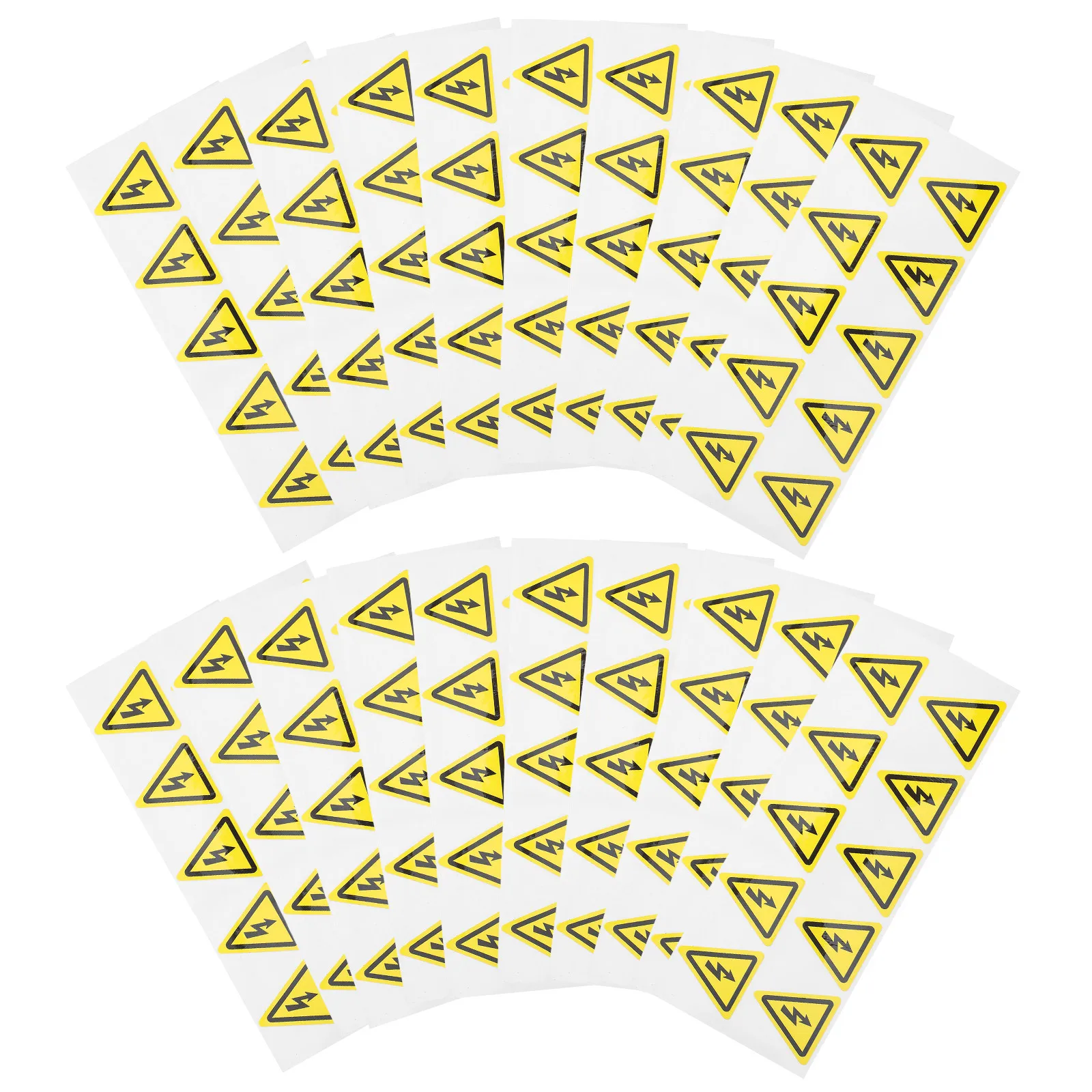 200Pcs Electrical Warning Stickers Yellow Triangle Caution Labels High Visibility Waterproof Scratch Resistant Self Adhesive