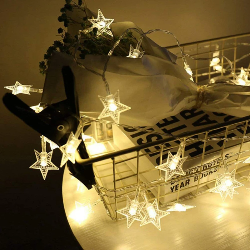 20 LED Star String Lights for Christmas Wedding Party Home Decor