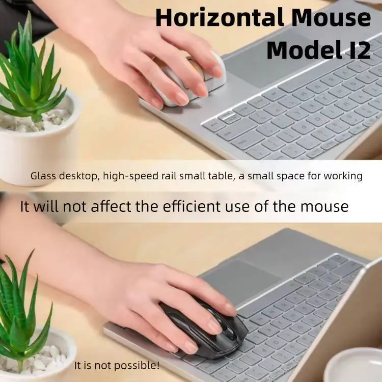 Ergonomics 2.4G/Bluetooth Wireless Horizontal Mouse Rechargeable Mute Mini Portable Mouse Hand Prevention Mice For PC Laptop