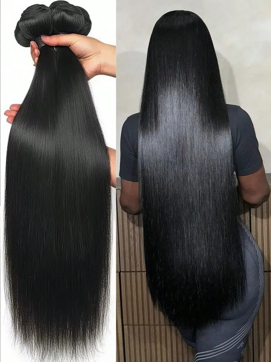 

32 34 36 Inch 15A Human Hair Bundles Straight Bundles Human Hair Unprocessed Brazilian Virgin Hair Straight 3/4 Bundles Unit