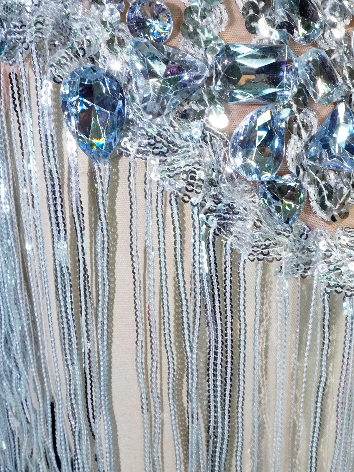 Боди Stardust с серебряной бахромой, блестящие блестки, стразы, костюм для ночного клуба, сальсы, кабаре, певица, одежда для дня рождения ​