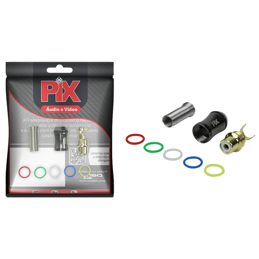 10x Professional Gold24k Rca Plug Connector 6 Colorful Rings