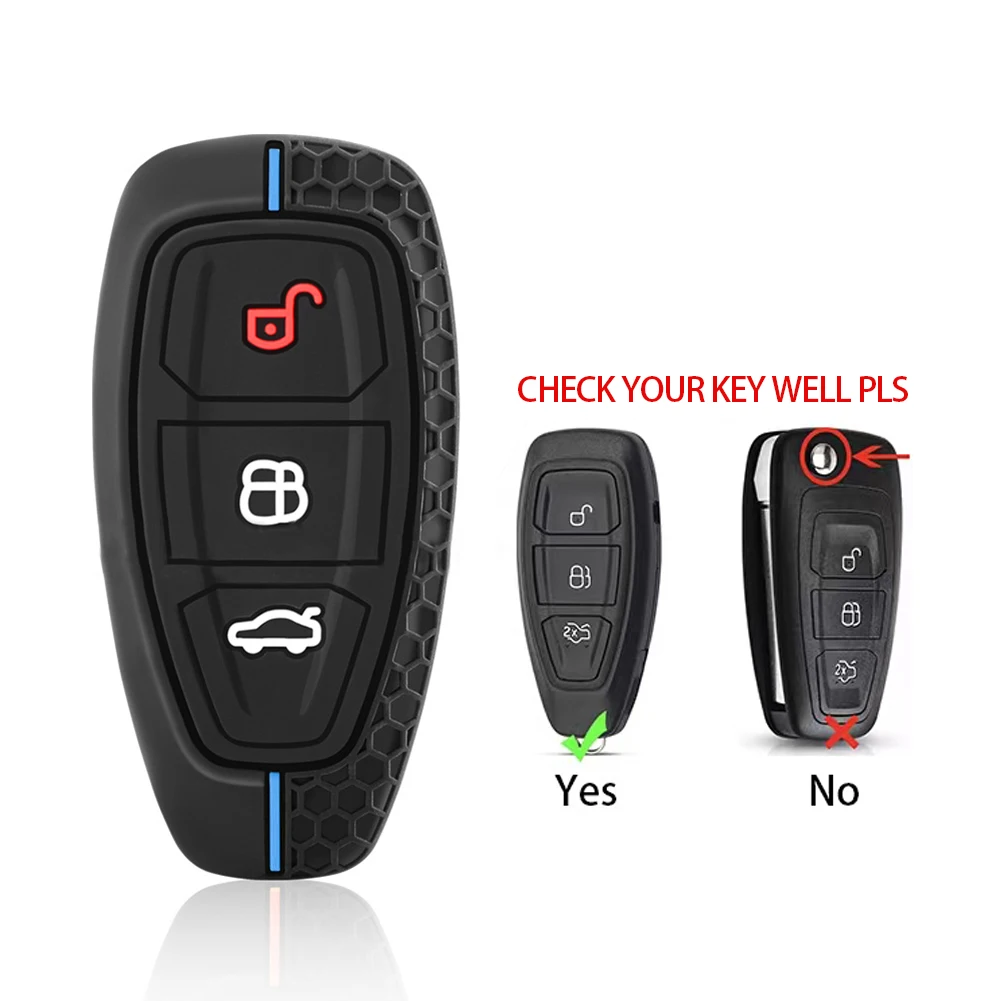 3 Button Key Cover For Ford Transit Custom Mondeo Fiesta Kuga ST Line MK3 Focus 3 Station Wagon Ecosport Case Key Protection