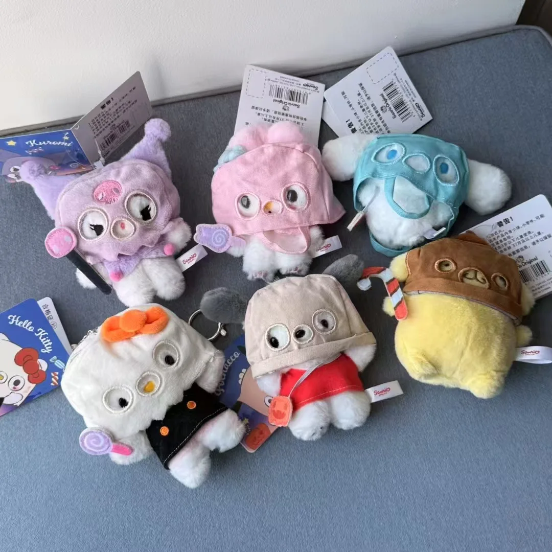 

New Sanrio Halloween Cute Ghost Series Plush Keychain Masked Specter Kuromi Melody Hello Kitty Doll Bag Ornament Holiday Gift