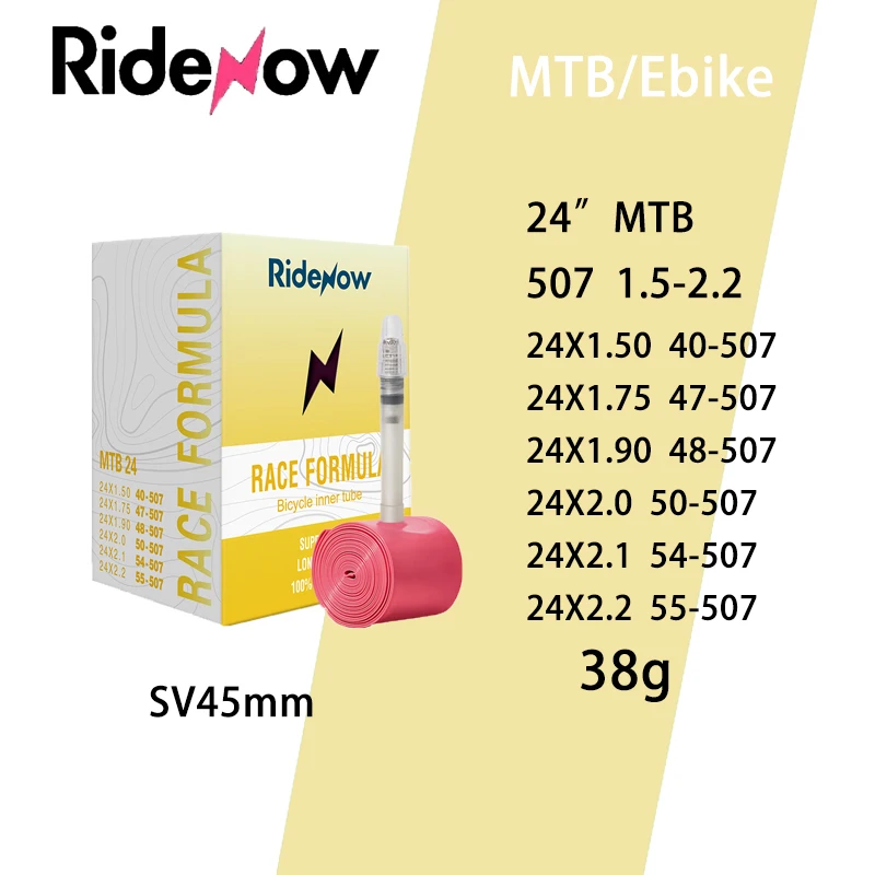 Ridenow Bicycle Inner Tube 24inch  507 540  FV45mm For BMX Folding Bike Tire MTB 24INCH Bike Tires Tube French valve image 3