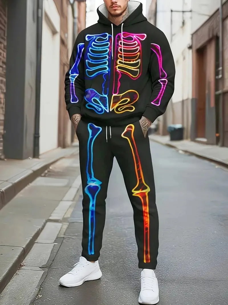 

Новый мужской комплект толстовок с капюшоном на весну и осень 2025 — это повседневный модный, мягкий и удобный с 3D-принтом в оправе.