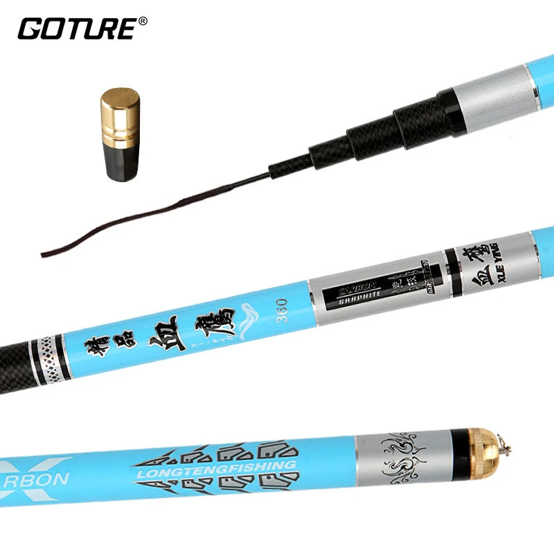 Goture New Carbon Fiber Telescopic Stream Fishing Rod 2.7-6.3m Ultra Light Freshwater Carp Fishing Pole Tenkara Rod Tackle Pesca